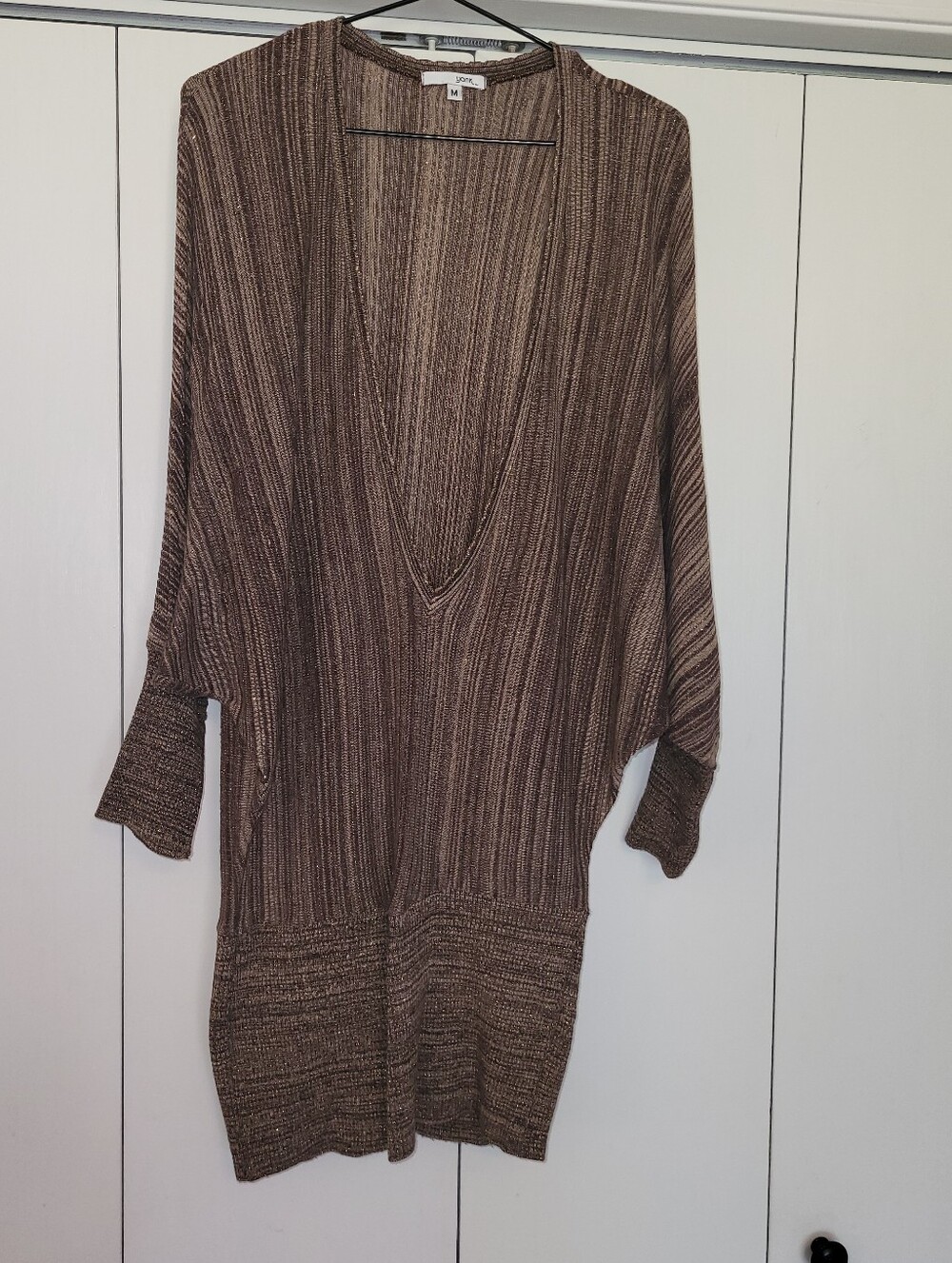 Zara Brown Ribbed V-Neck Sweater Tunic
